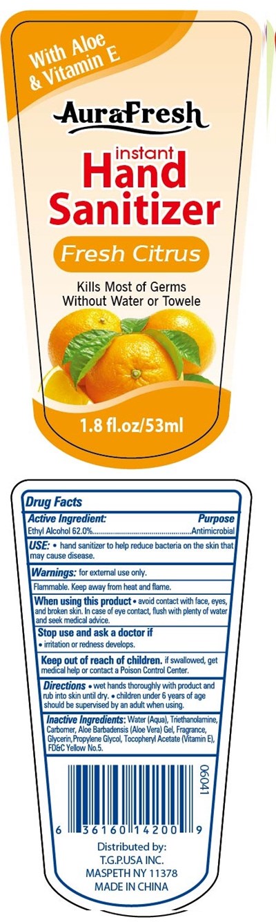 Image Of Label (Aurafresh Hand Sanitizer (fresh Citrus) 1.8 Oz)